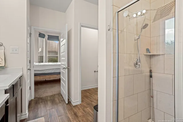 a bathroom with a shower