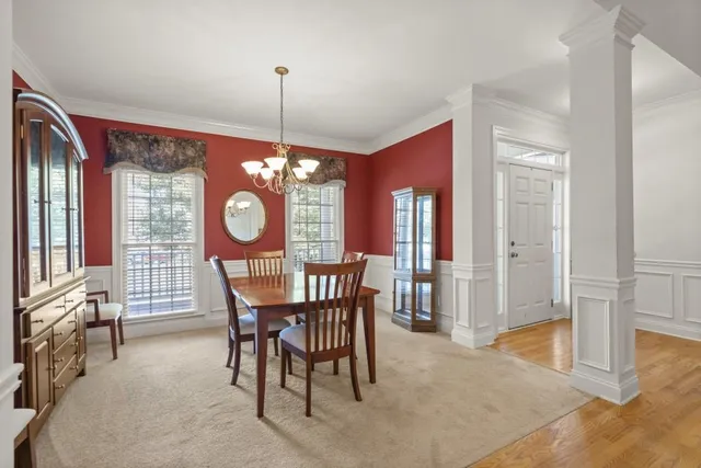 a view of a hallway view with staircase
