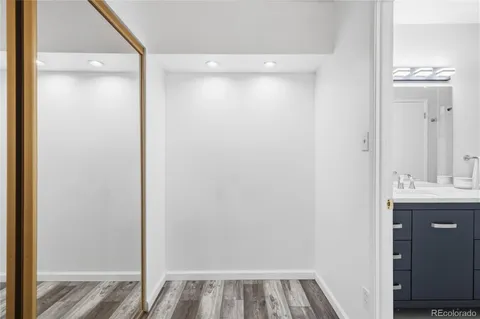 a view of walk in closet with window