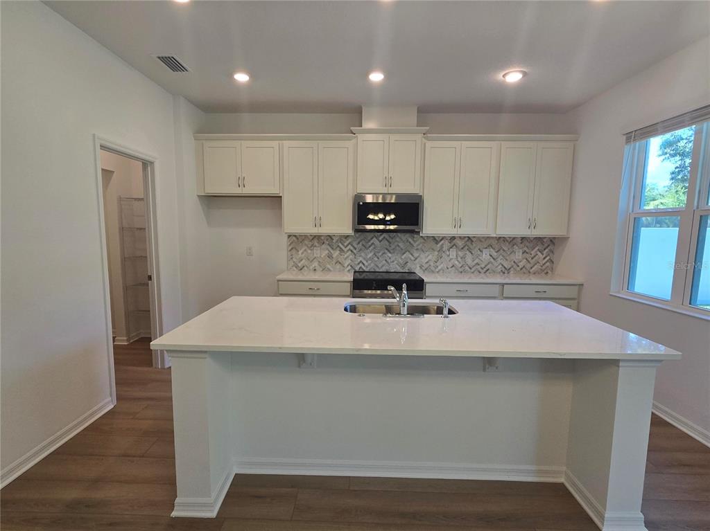 1147 Happy Frst Loop DeLand, FL 32720 - Photo 3 of 10 a kitchen with kitchen island a sink stainless steel appliances and white cabinets