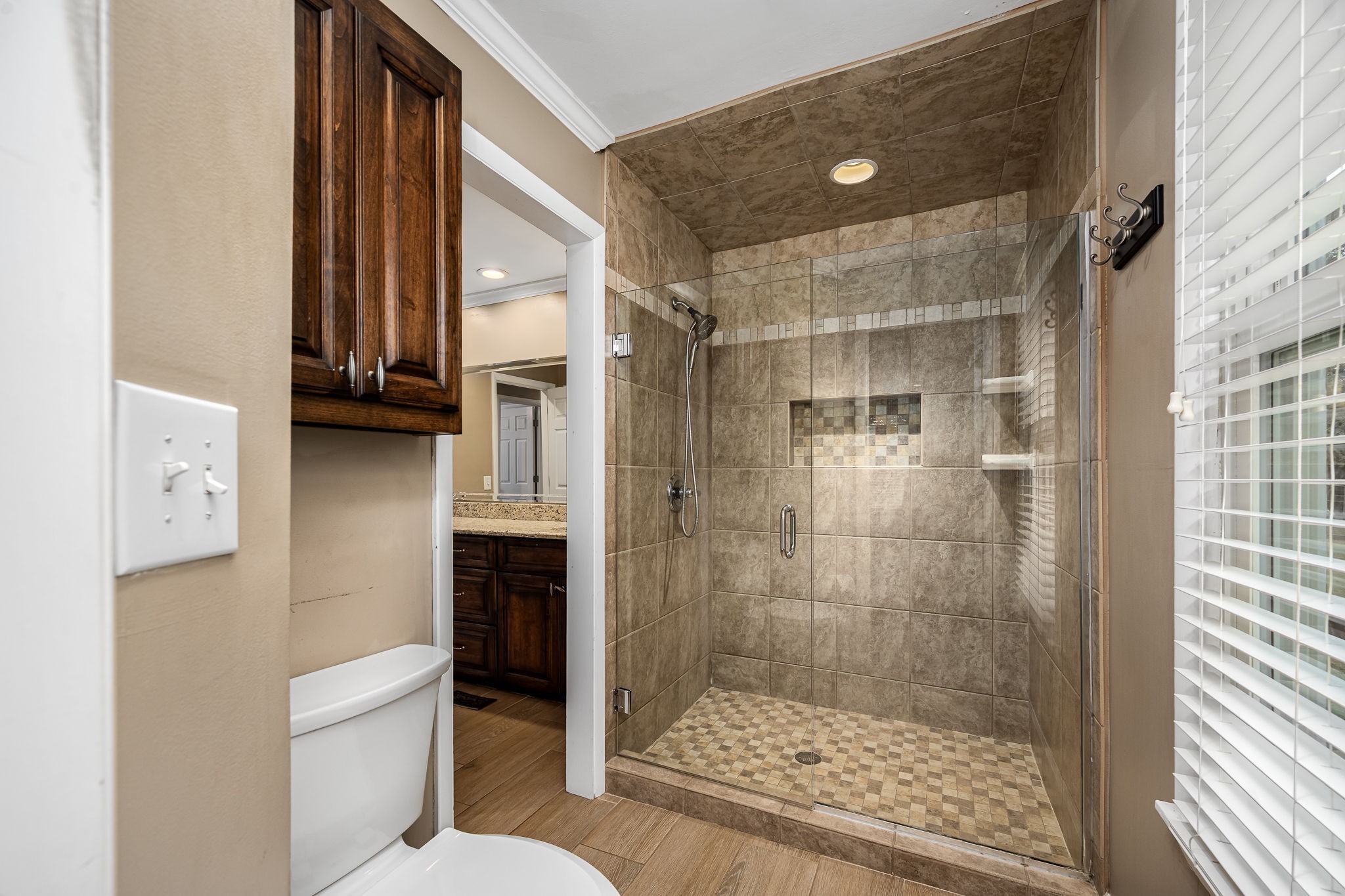 6580 Burkitt Road Antioch, TN 37013 - Photo 20 of 62 a bathroom with a shower and a toilet