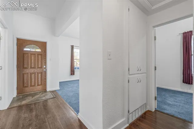 an entryway with a door