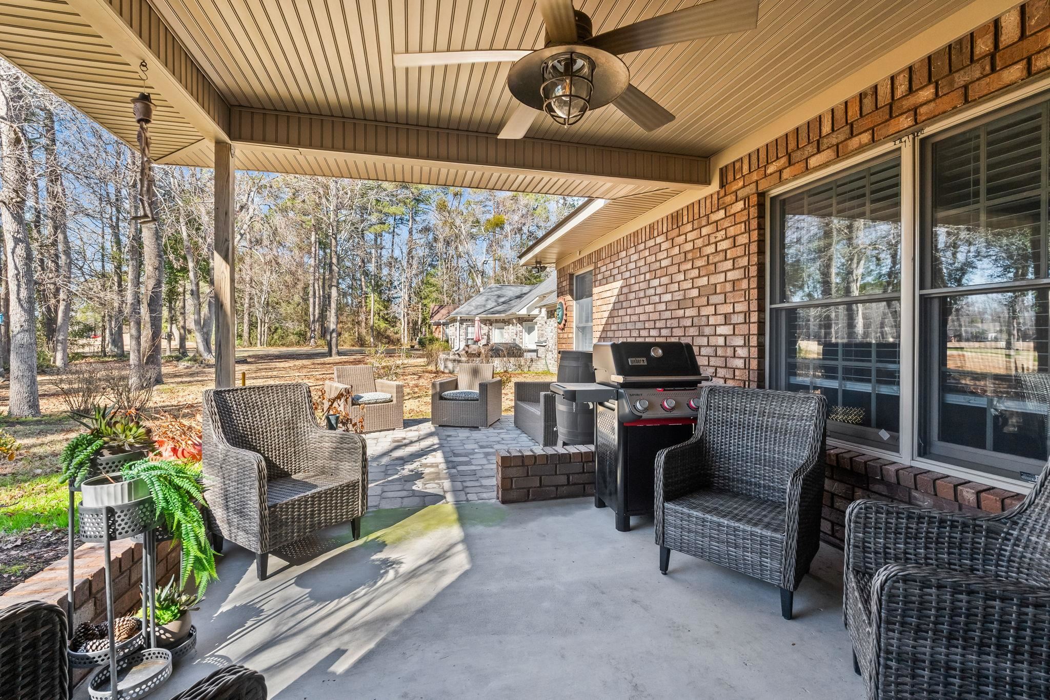 400 Foxtail Drive Longs, SC 29568 - Photo 22 of 40 View of patio featuring ceiling fan, an outdoor living space, and area for grilling