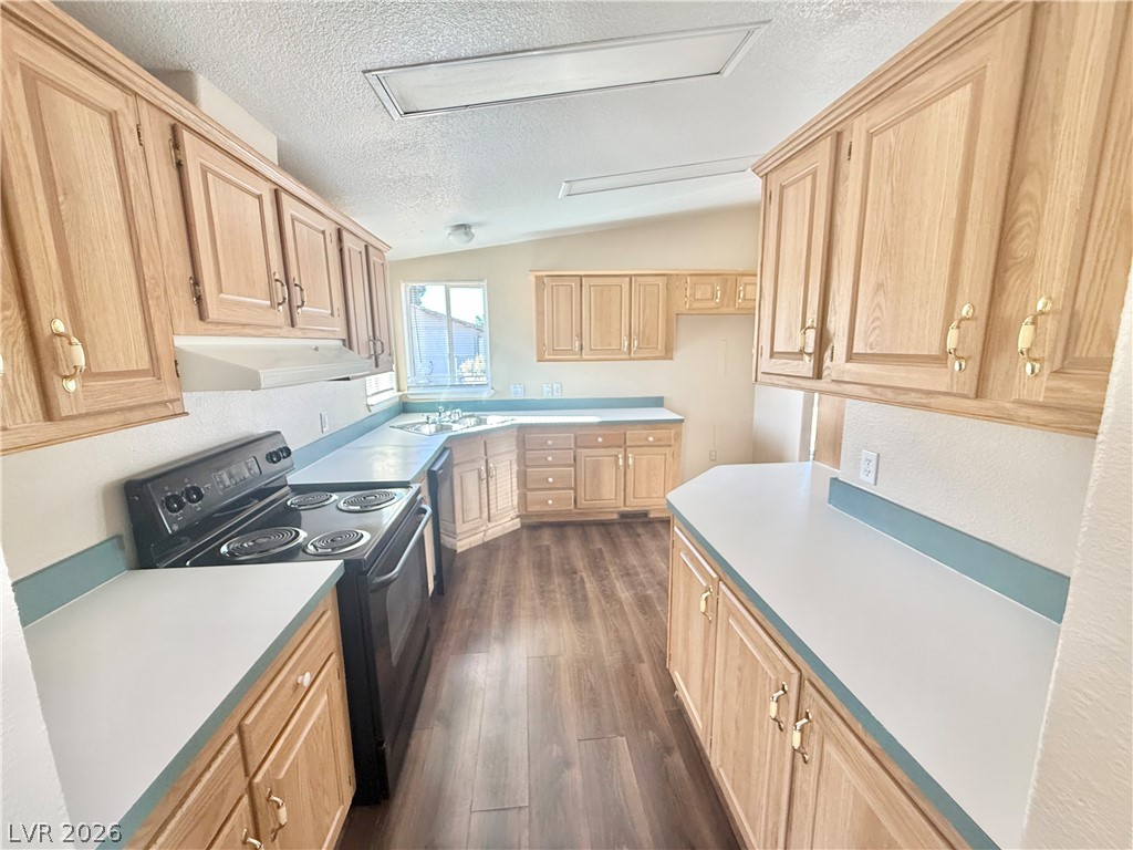6450 Vicki Ann Road Pahrump, NV 89048 - Photo 3 of 9 A galley kitchen awaits with ample cabinetry and generous counter space.