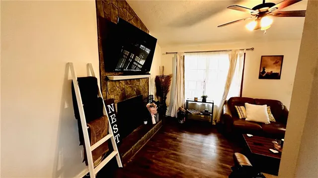 a living room with furniture