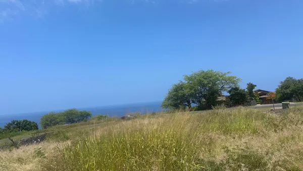 a view of a lake with a yard