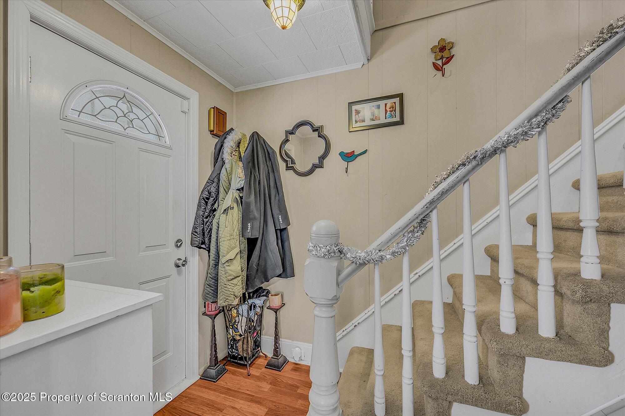 219 1st Street Olyphant, PA 18447 - Photo 14 of 43 a view of staircase with white walls