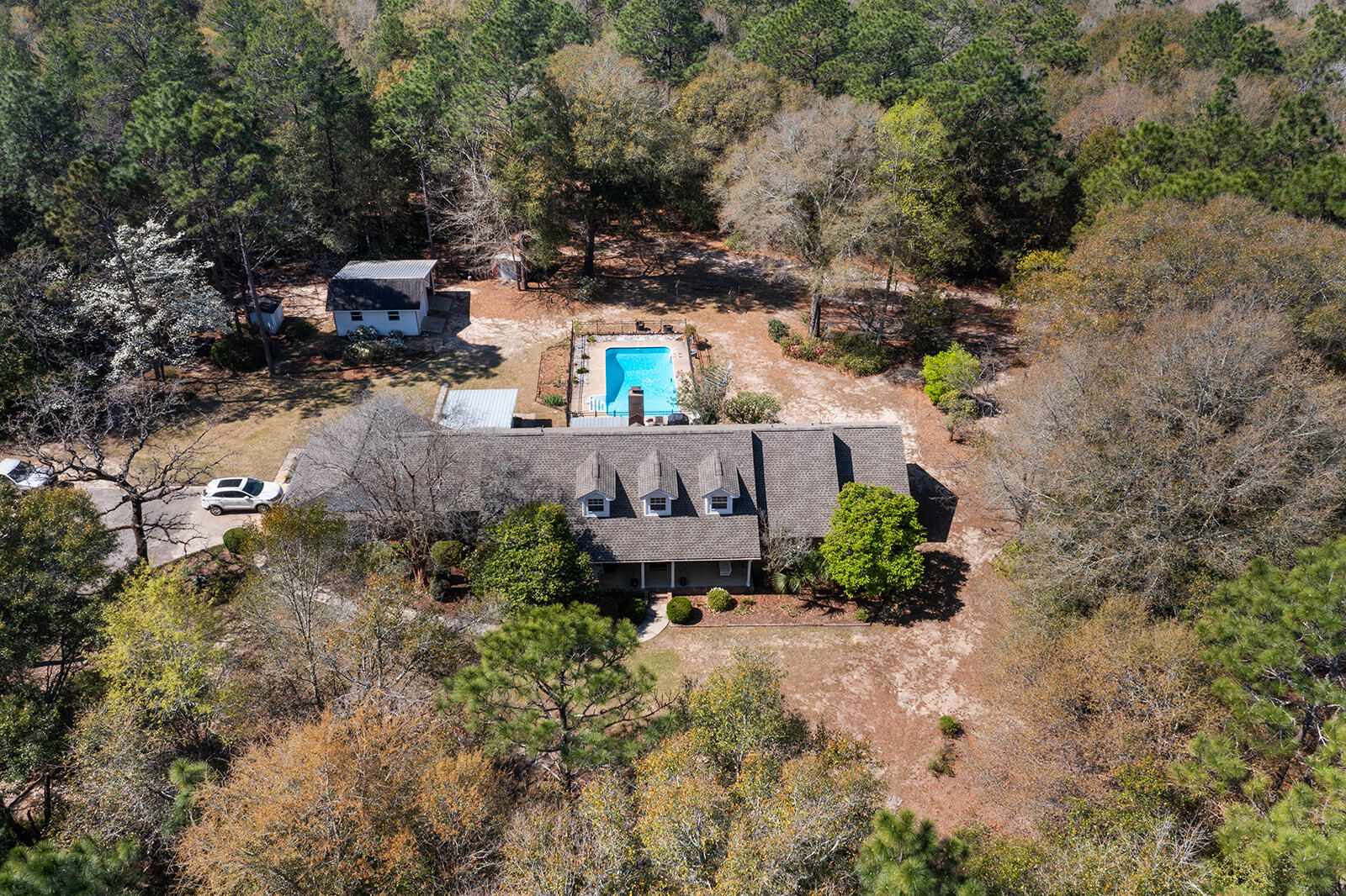 3687 Airport Road Crestview, FL 32539 - Photo 33 of 74 an aerial view of a house with a yard