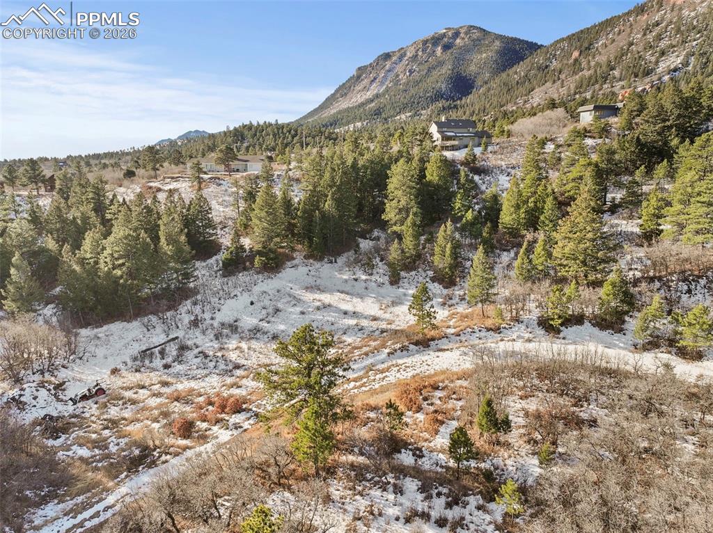 4549 Redstone Ridge Road Monument, CO 80132 - Photo 16 of 50 a view of a yard with a mountain