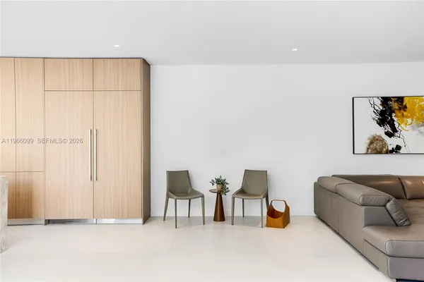 a living room with furniture