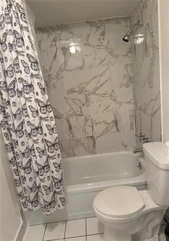 a bathroom with a toilet and a bathtub