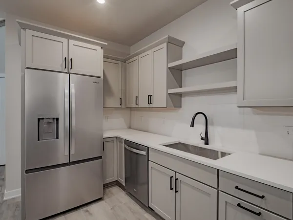 a bathroom with a sink and a vanity