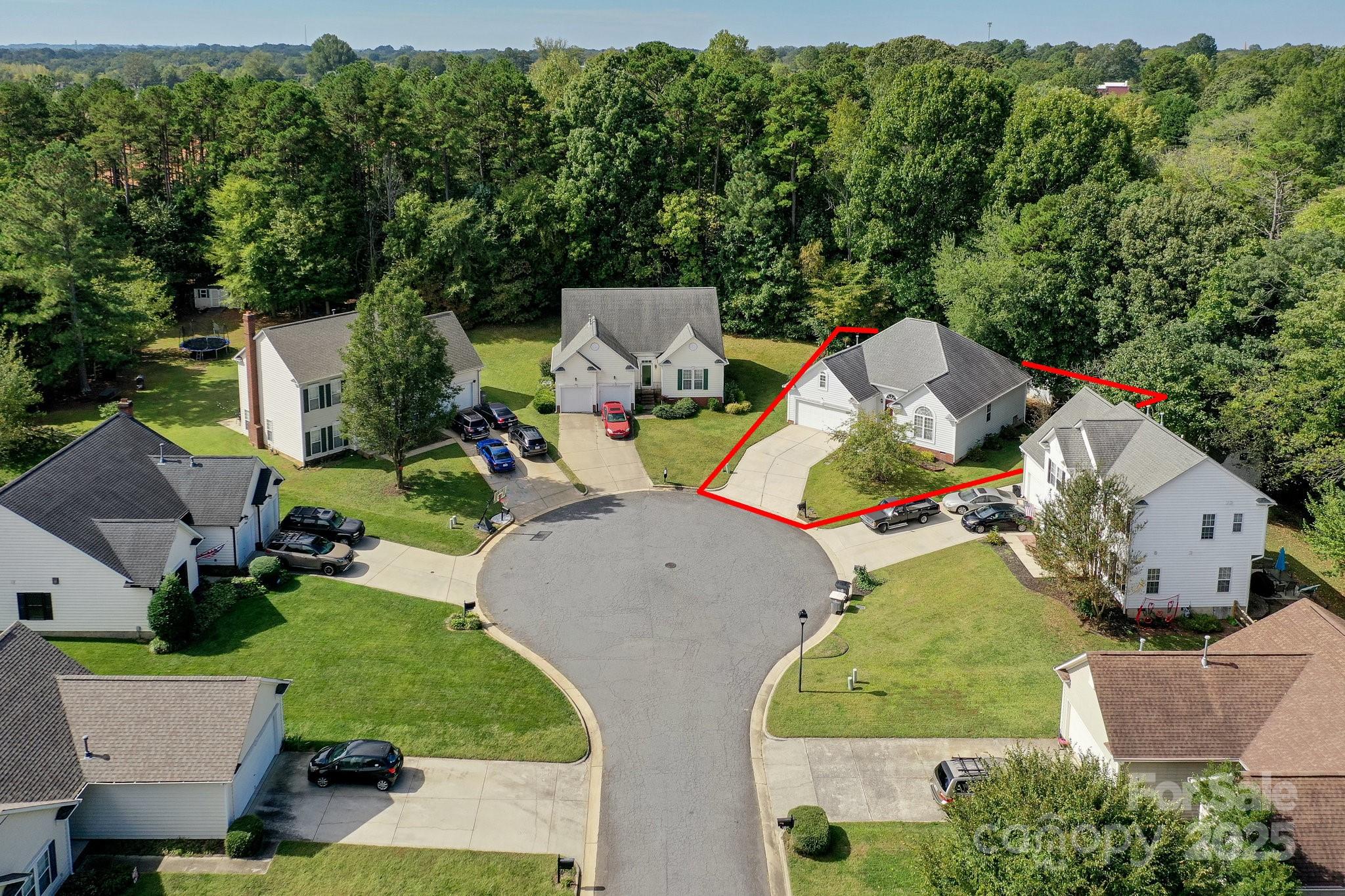 2485 Acadia Court Kannapolis, NC 28083 - Photo 30 of 34 an aerial view of a house with garden space and street view