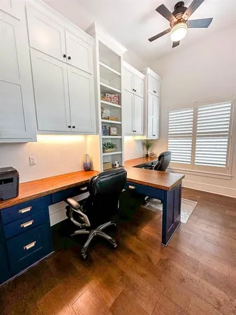 a bedroom with furniture and a bed