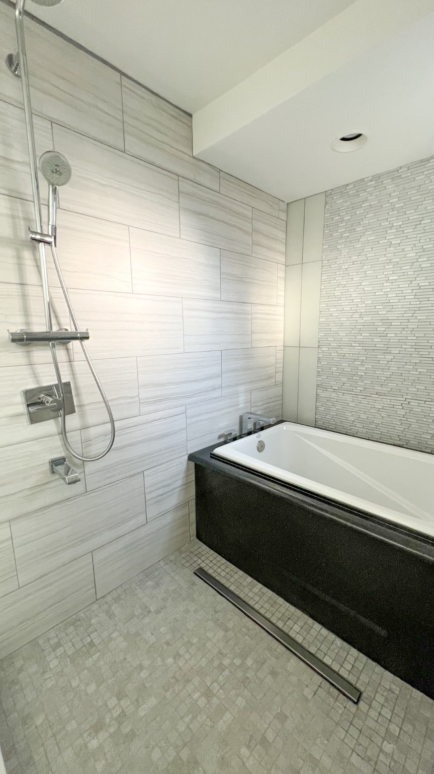 372 Robbins Drive Houston, TX 77024 - Photo 10 of 18 A view showcasing the primary bathroom, boasting an updated wet-room style shower and soaking tub.