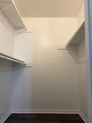 a view of small space with racks on the wall