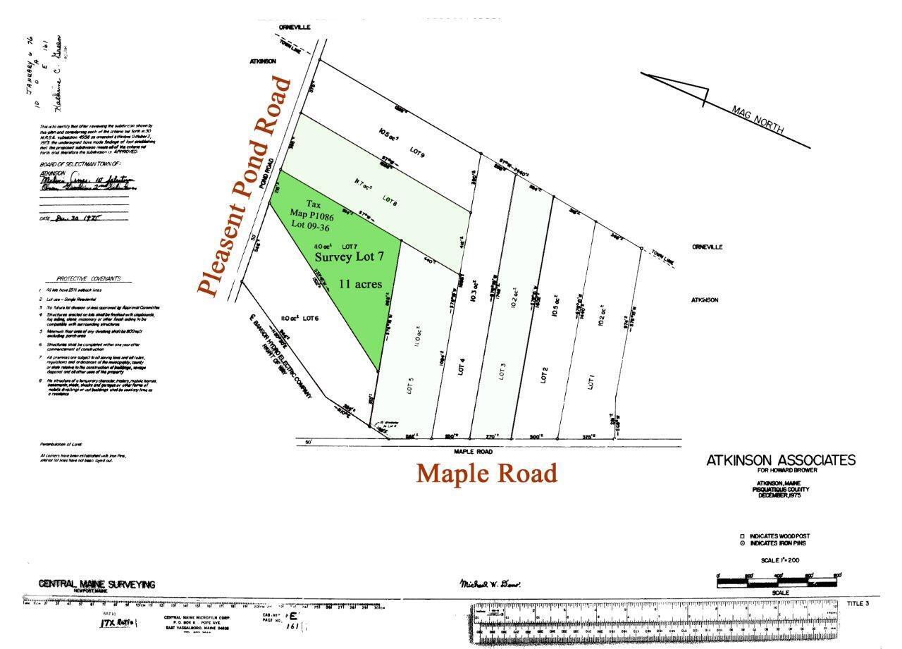 Lot 7 Pleasant Pond Road Milo, ME 04463 - Photo 4 of 14 Survey - Lot 7 - 09-36_edited-1
