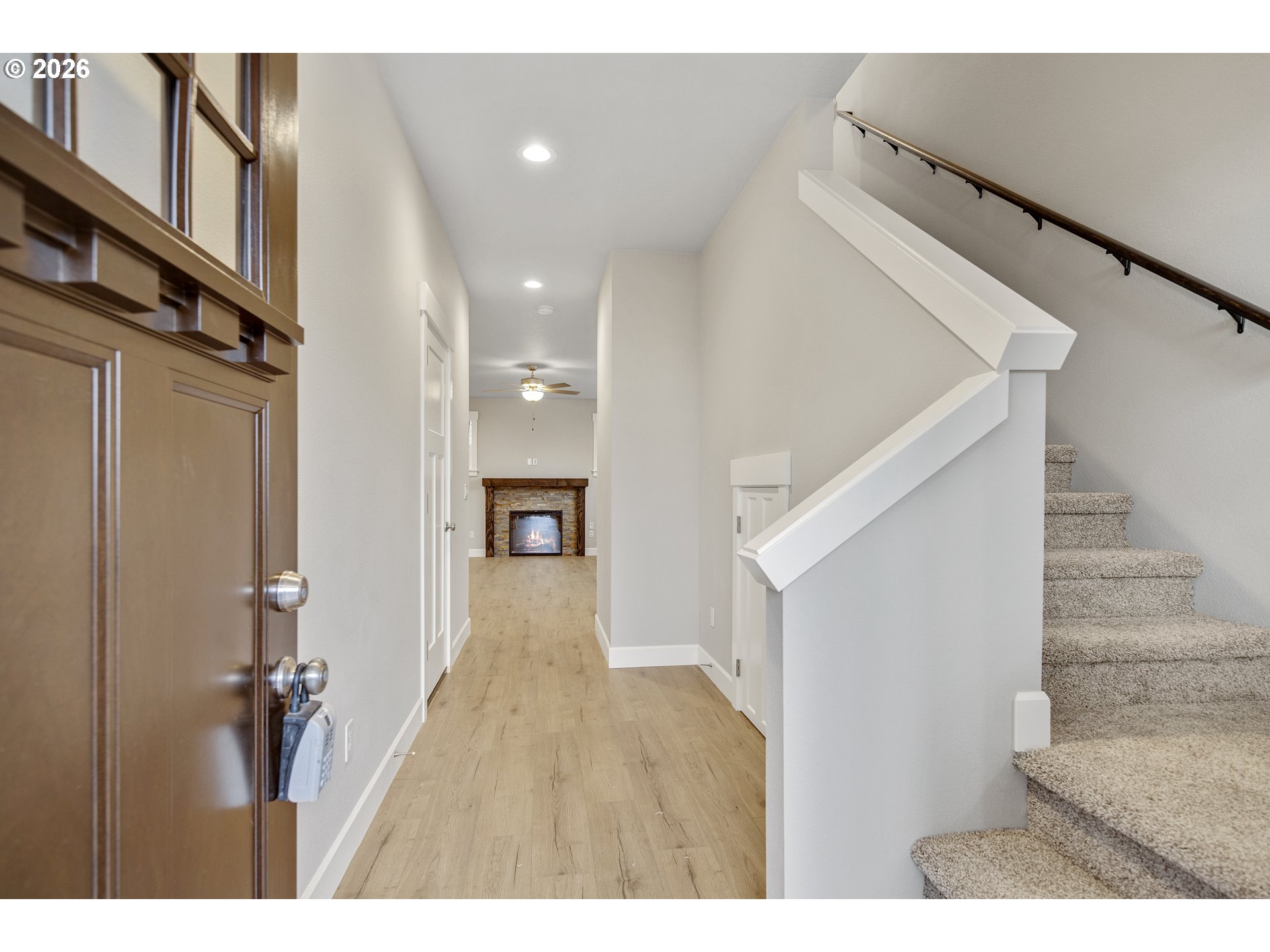 1729 Northeast Cascadia Ridge Drive Estacada, OR 97023 - Photo 10 of 19 a view of entryway and hall with wooden floor