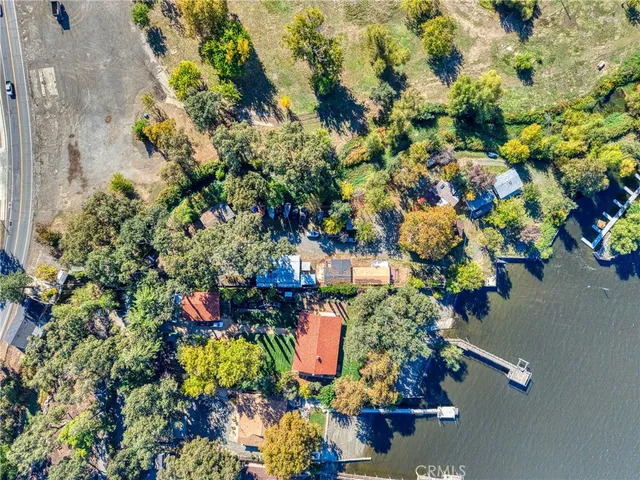 a view of a lake with houses