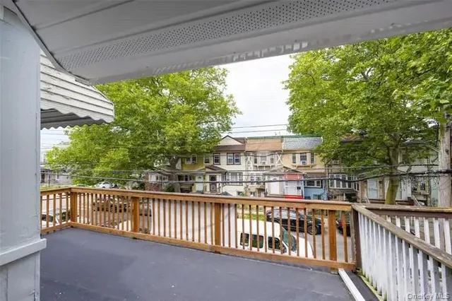 a view of a city from a balcony