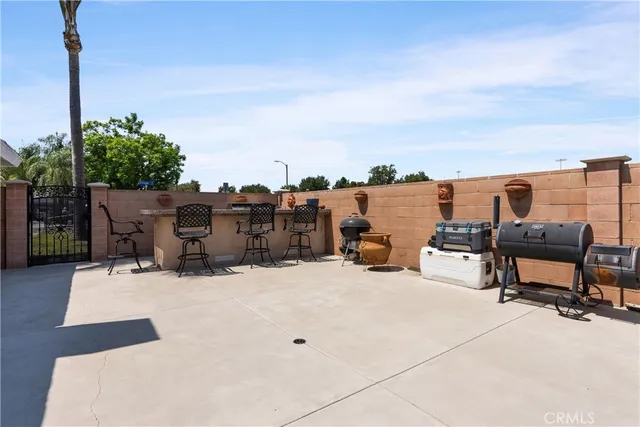 a view of a terrace with chairs