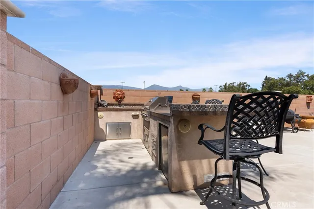 a view of balcony with seating space