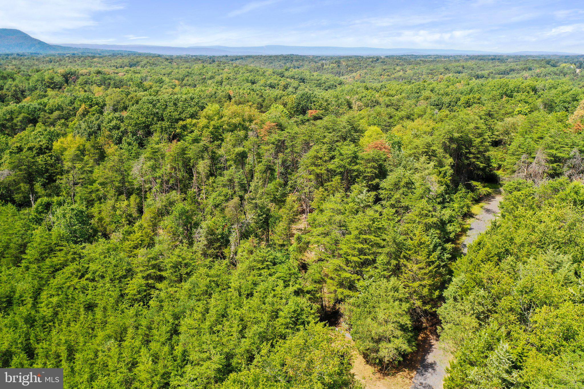 Aerial showing horseshoe driveway entrance