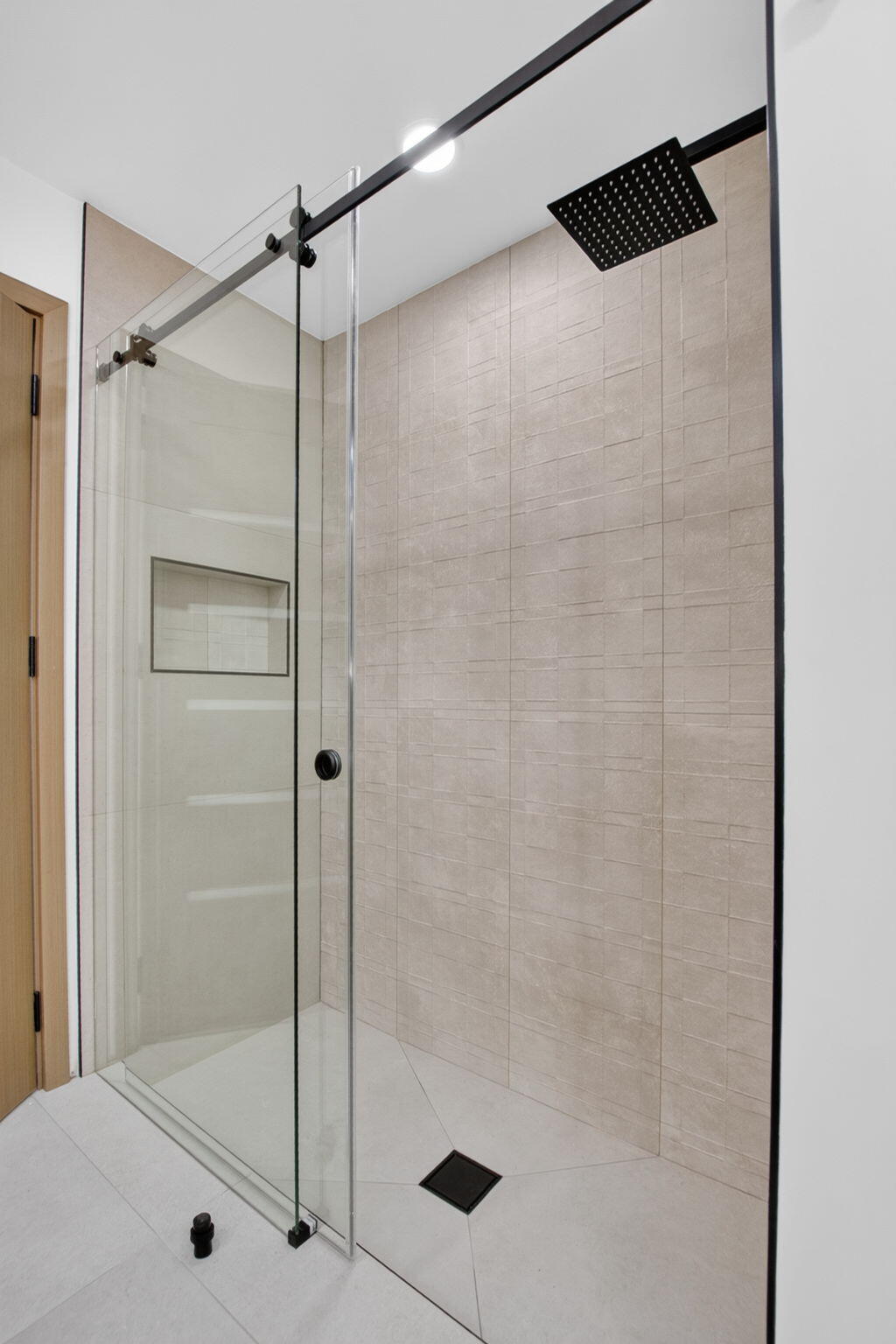 8306 Summersong Terrace Boca Raton, FL 33496 - Photo 32 of 51 a bathroom with a glass shower door
