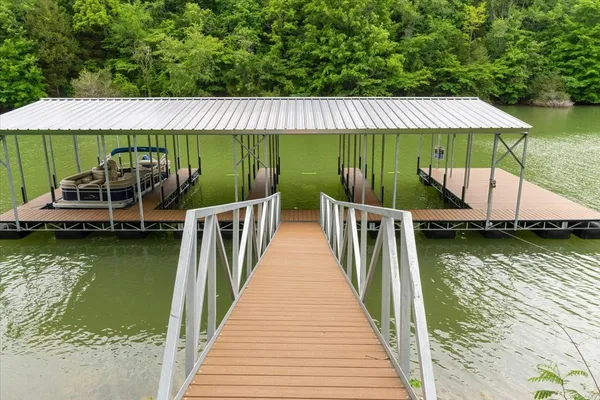 a view of a balcony with lake view