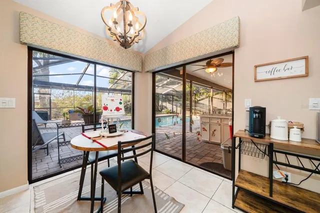 a view of a livingroom with furniture window and outside view