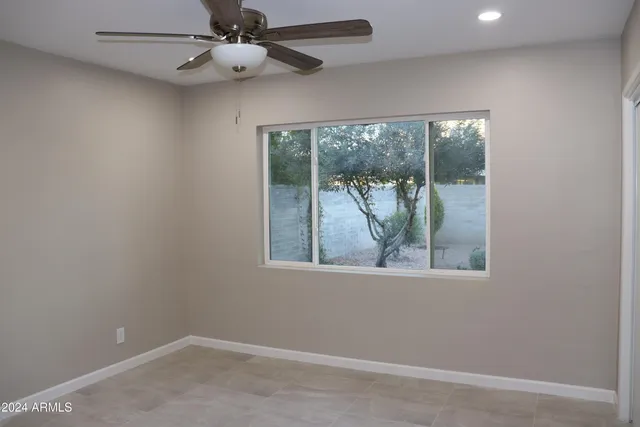 an empty room with a window