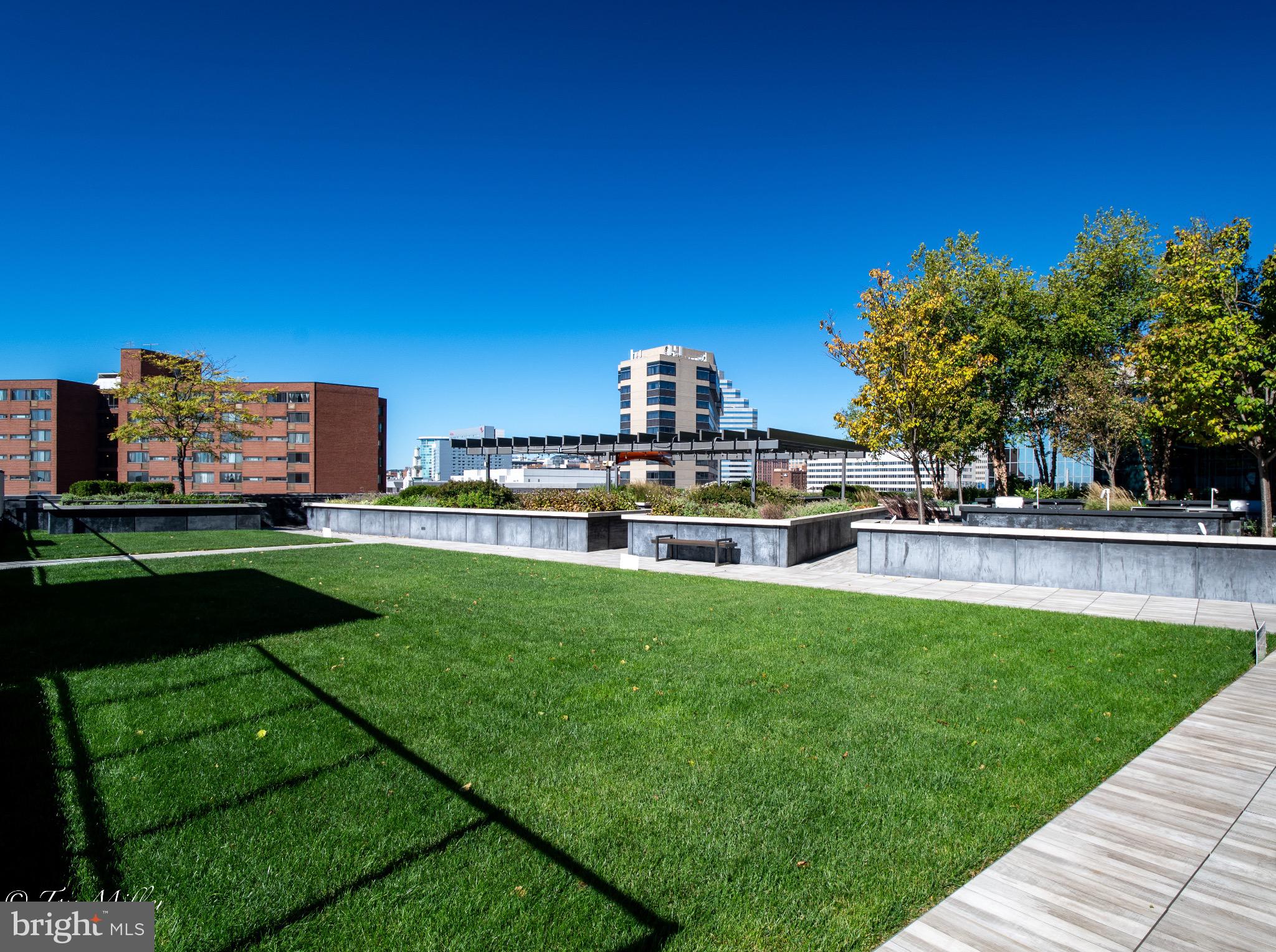 414 Light Street, Unit 4302 Baltimore, MD 21202 - Photo 37 of 42 a view of a garden with a house in the background