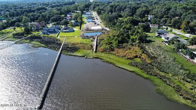 a view of a lake with a mountain in the background