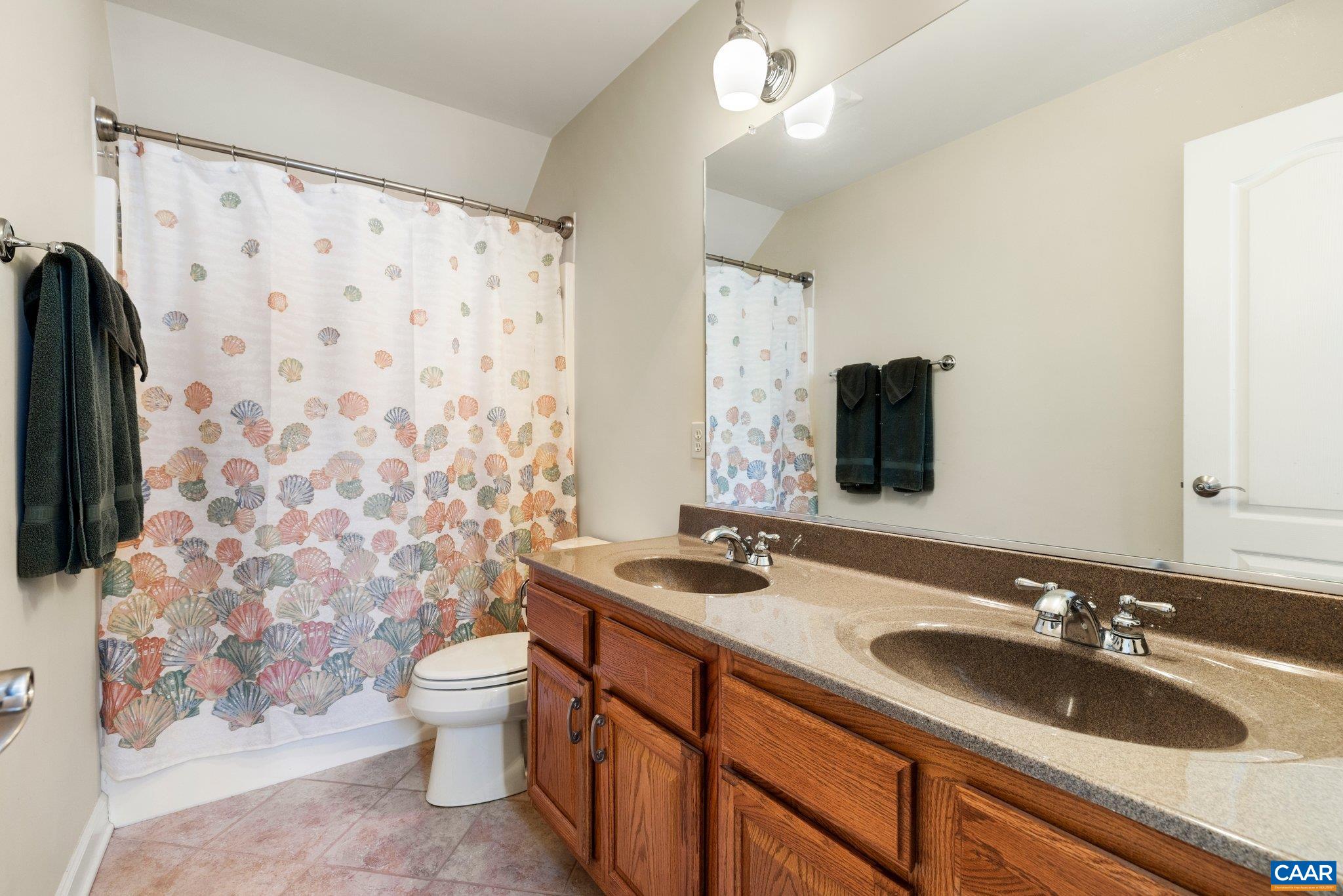 5437 3 Notch Road Louisa, VA 23093 - Photo 29 of 35 a bathroom with a sink toilet double vanity and shower