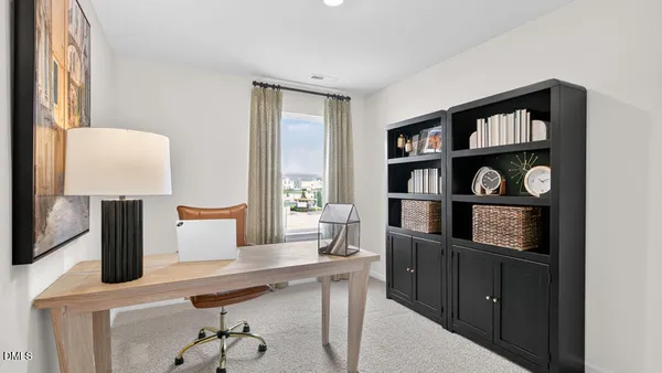 a work room with furniture