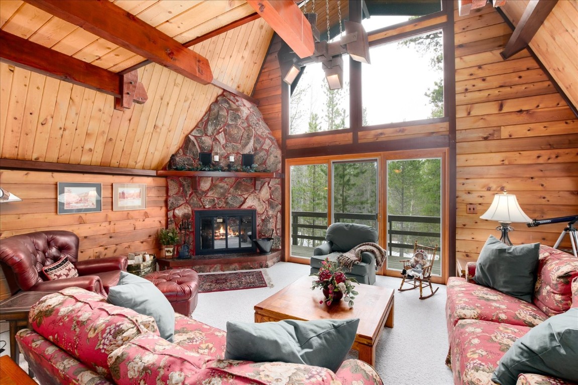522 Wellington Road Breckenridge, CO 80424 - Photo 7 of 43 a living room with furniture and a floor to ceiling window