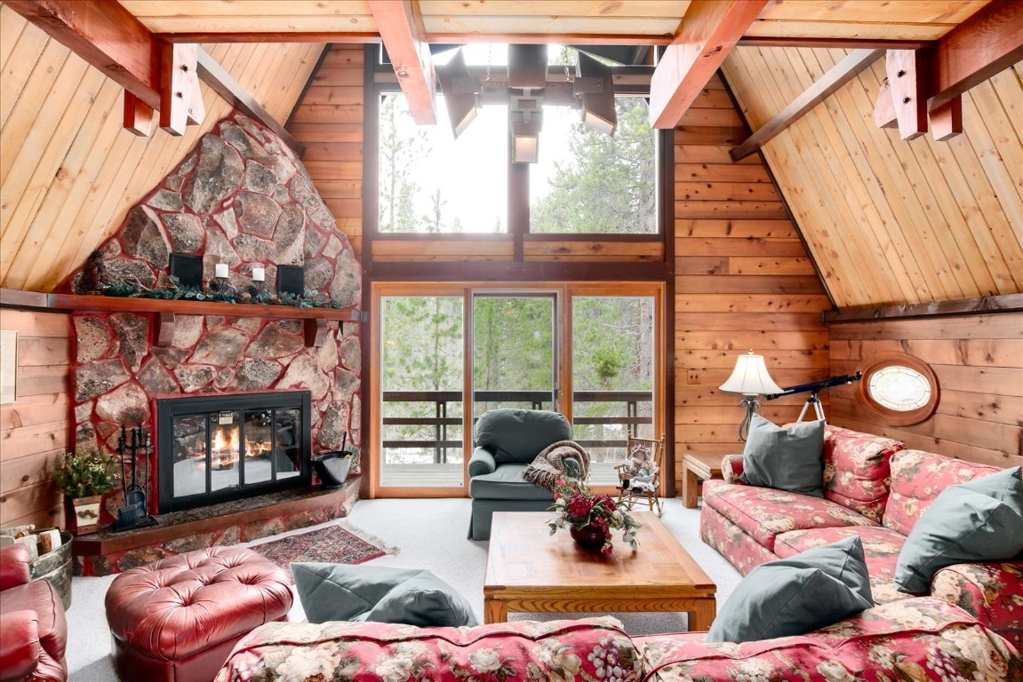522 Wellington Road Breckenridge, CO 80424 - Photo 8 of 43 a living room with furniture and a fireplace
