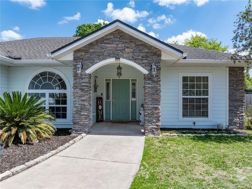 a front view of a house