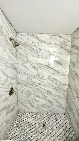 a bathroom with a shower