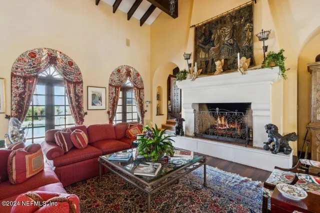 a view of a street with an outdoor seating