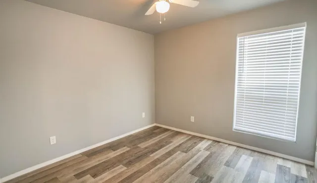 an empty room with a window