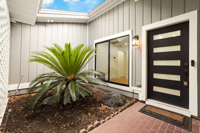 a view of a potted plants in front of a door
