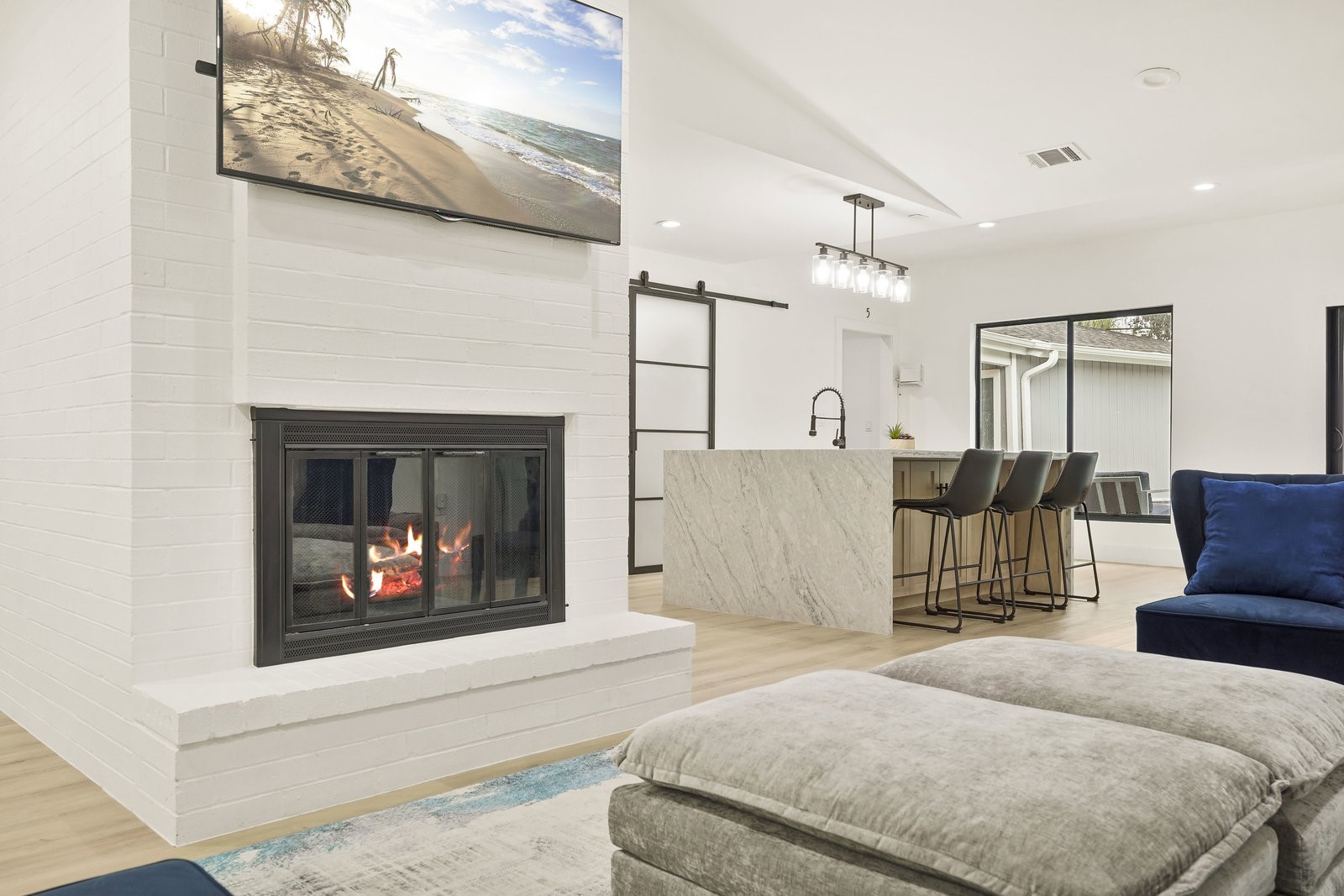 3327 Freshmeadows Drive Houston, TX 77063 - Photo 9 of 35 a bedroom with a bed and a fireplace