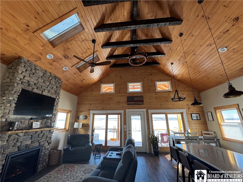 29 Loomis Bay Road Busti, NY 14710 - Photo 16 of 49 The grand room opens to a covered porch, with larg