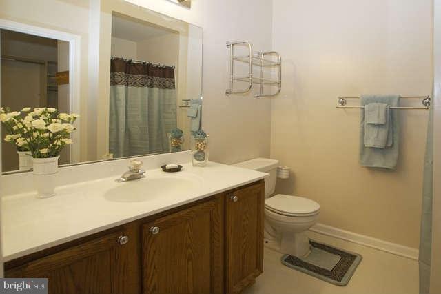 12846 Silvia Loop Woodbridge, VA 22192 - Photo 21 of 30 a bathroom with a sink a toilet and mirror