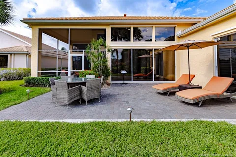 a view of a room with a large window