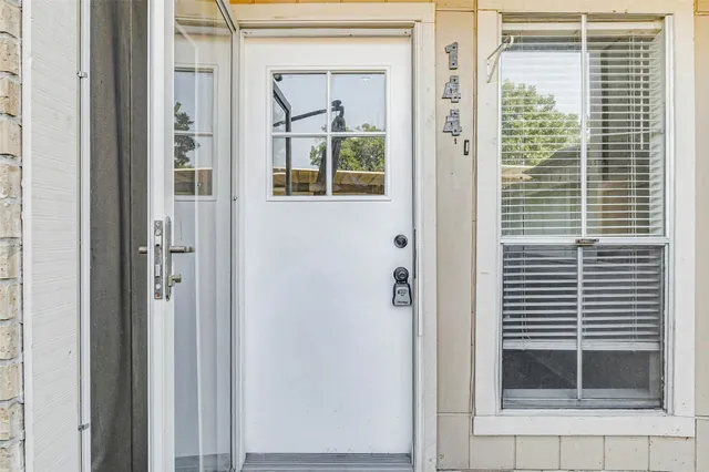 a view of wooden door