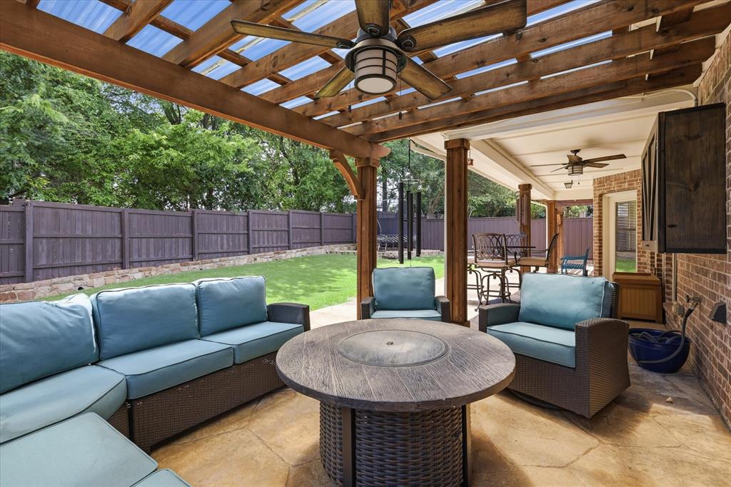944 Spring Creek Drive Grapevine, TX 76051 - Photo 30 of 37 Lovely Back Yard Space with Right Amount of Grassy Play Area and Expansive Patio Across the back of House