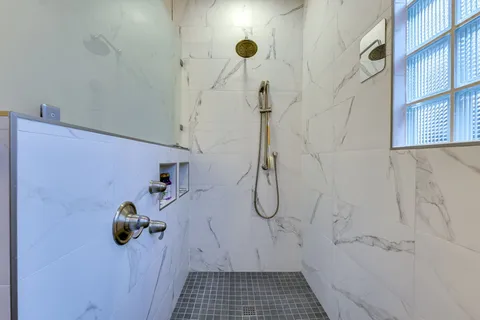 a bathroom with a shower