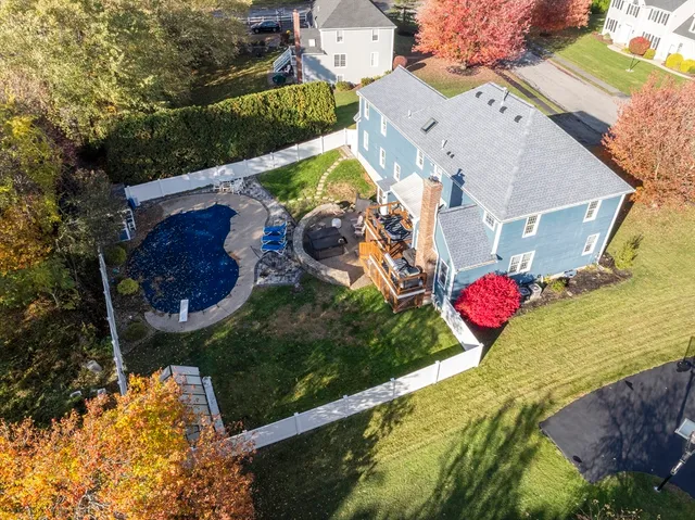 an aerial view of a house